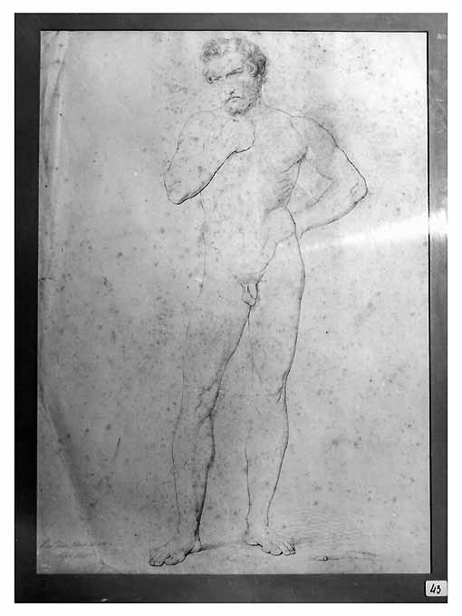 studio di nudo maschile (disegno, opera isolata) di Caldara Domenico (sec. XIX)