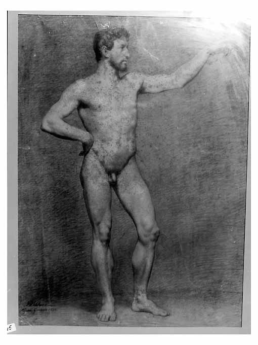 studio di nudo virile (disegno, opera isolata) di Caldara Domenico (sec. XIX)