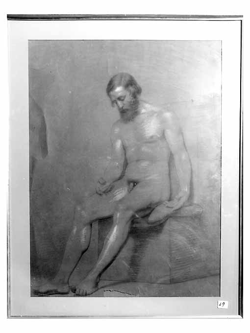 studio di nudo virile (disegno, opera isolata) di Caldara Domenico (metà sec. XIX)