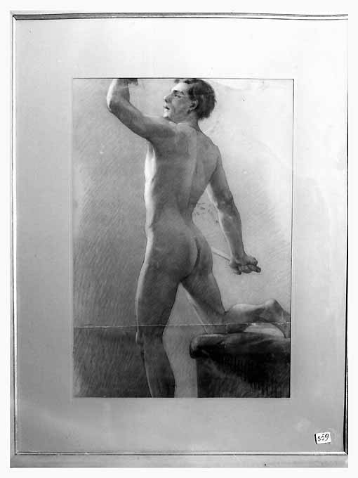 studio di nudo virile (disegno, opera isolata) di Sollazzo (sec. XIX)