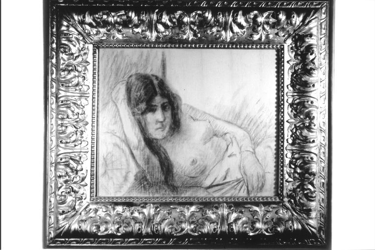 Nuda, figura femminile nuda (disegno) di Gabbiani Giuseppe (secc. XIX/ XX)