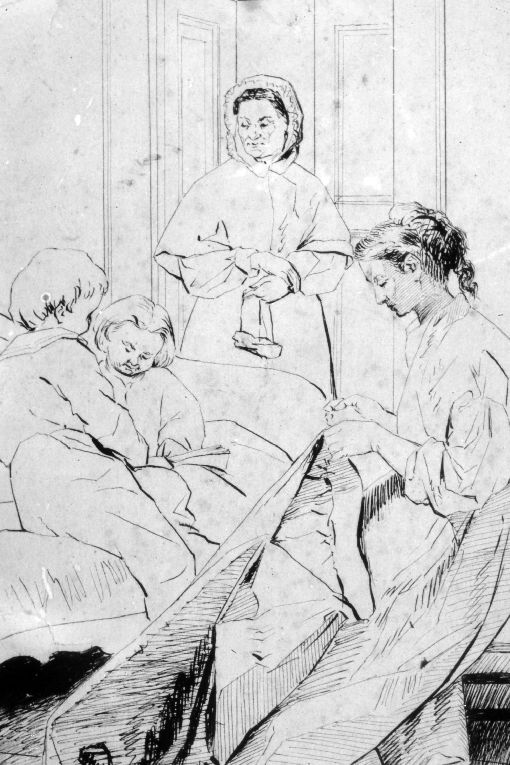 In famiglia, Scena familiare (disegno) di Sciuti Giuseppe (secc. XIX/ XX)