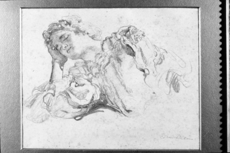 "Riposo", figura femminile dormiente (disegno) di Dalbono Eduardo (secc. XIX/ XX)