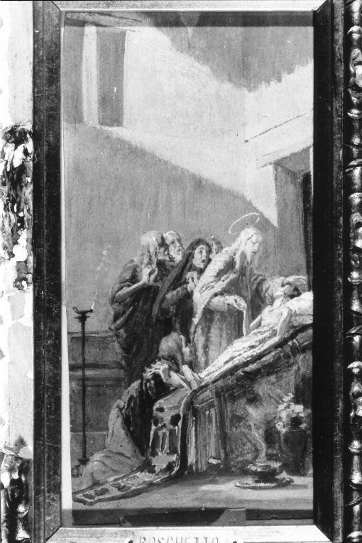 Cristo resuscita la figlia di Giairo (disegno) di Boschetto Giuseppe (secc. XIX/ XX)