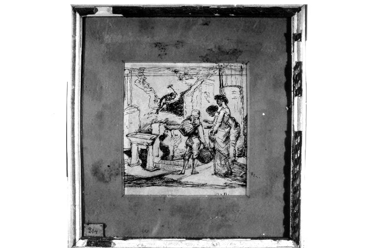 scavi a Pompei (disegno) di Altamura Francesco Saverio Raffaele (sec. XIX)