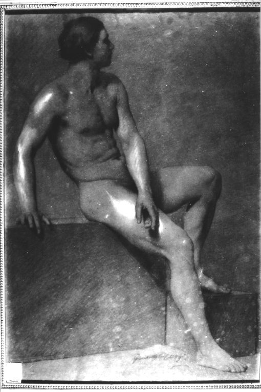 Gladiatore, Nudo virile (disegno) di Calò Giovanni Battista (sec. XIX)