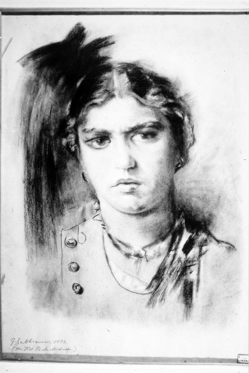 Figura di donna (disegno) di Gabbiani Giuseppe (sec. XIX)