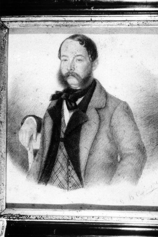 Ritratto del Sig. De Leone, ritratto d'uomo (disegno) di Calò Giovanni Battista (sec. XIX)