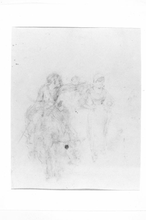 Due figure femminili (disegno) di De Stefano Vincenzo (fine/inizio secc. XIX/ XX)