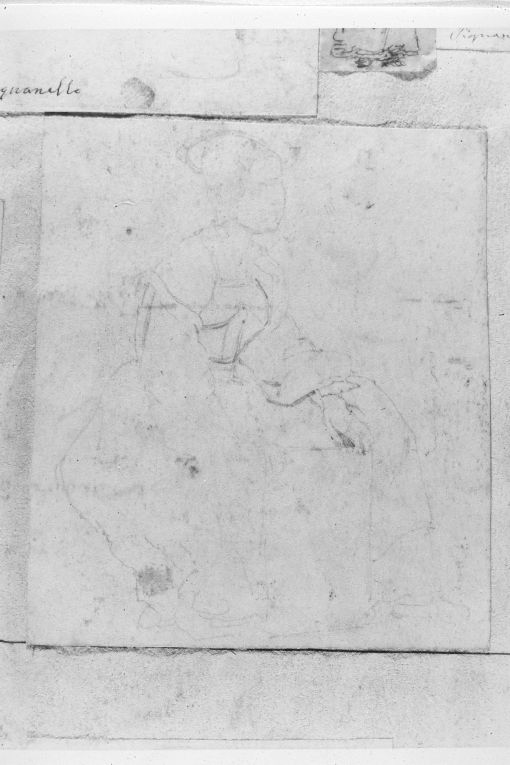 Figura femminile seduta (disegno) di De Stefano Vincenzo (fine sec. XIX)