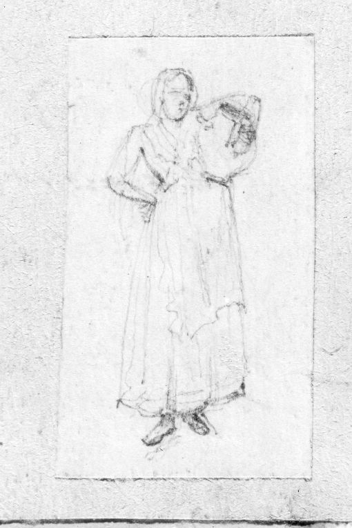 Figura femminile con orcio (disegno) di De Stefano Vincenzo (fine sec. XIX)