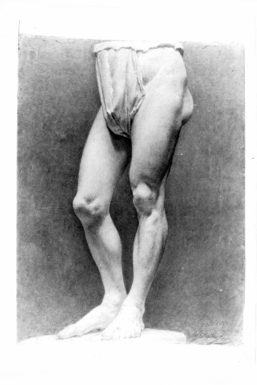 Studio di gambe virili (disegno) di De Stefano Vincenzo (sec. XIX)