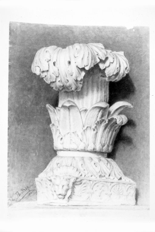 Capitello (studio da calco) (disegno) di De Stefano Vincenzo (sec. XIX)