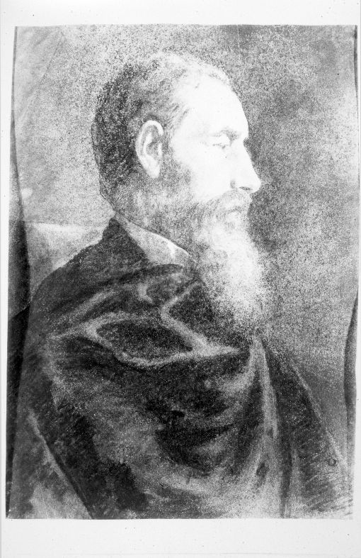 Ritratto di uomo con barba (disegno) di Girondi Raffaele (fine/inizio secc. XIX/ XX)