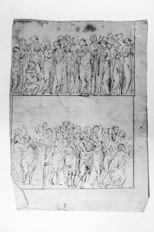 Santi e prelati (disegno) - ambito italiano (sec. XVII)