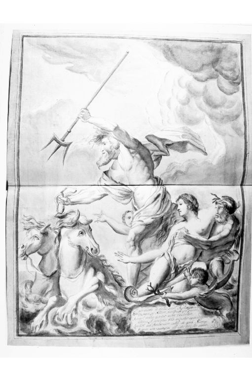 Trionfo di Nettuno (disegno) - ambito Italia meridionale (prima metà sec. XIX)
