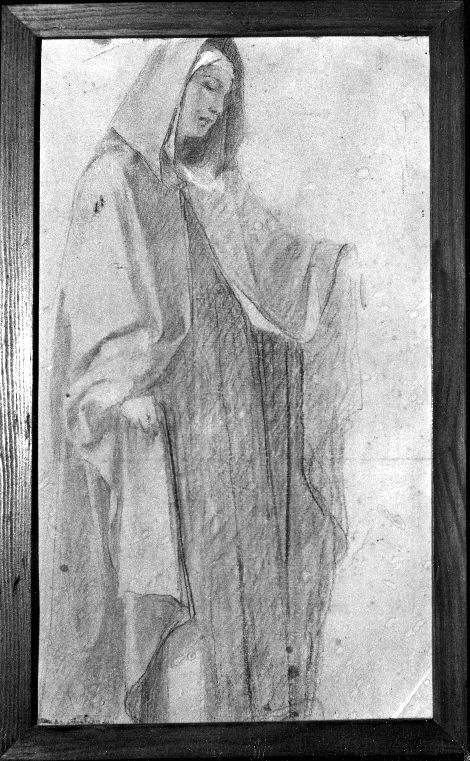 studio di Madonna Addolorata (disegno preparatorio) di De Napoli Michele (attribuito) (sec. XIX)