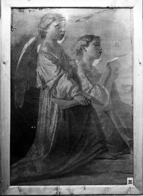 studio di coro di angeli (disegno preparatorio) di De Napoli Michele (attribuito) (sec. XIX)