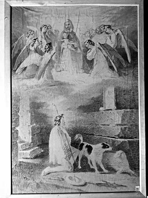 studio di invenzione della Madonna di Sovereto (disegno preparatorio) di De Napoli Michele (attribuito) (sec. XIX)