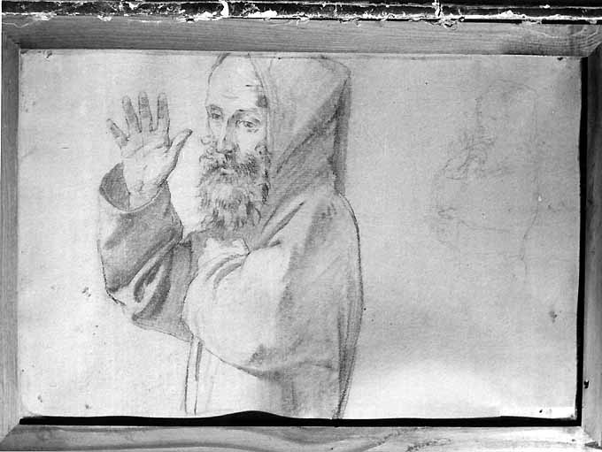 studio di frate francescano (disegno preparatorio) di De Napoli Michele (attribuito) (sec. XIX)