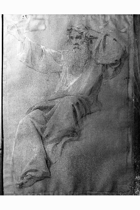 studio di Dio Padre (disegno preparatorio) di De Napoli Michele (attribuito) (sec. XIX)
