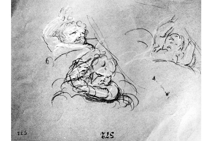 studio di putti (disegno preparatorio) di De Napoli Michele (attribuito) (sec. XIX)