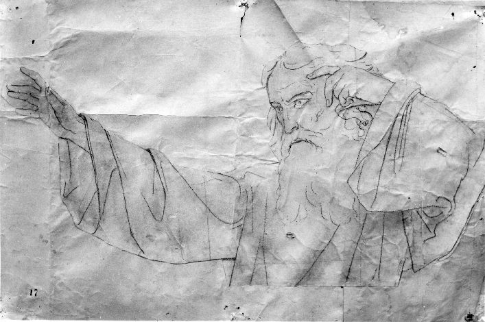 Dio Padre (disegno preparatorio) di De Napoli Michele (attribuito) (sec. XIX)