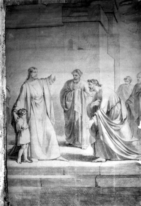 studio di Cristo e gli Apostoli (disegno preparatorio) di De Napoli Michele (attribuito) (sec. XIX)