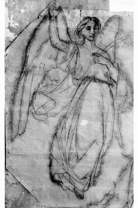 angelo annunciante (disegno preparatorio) di De Napoli Michele (attribuito) (sec. XIX)