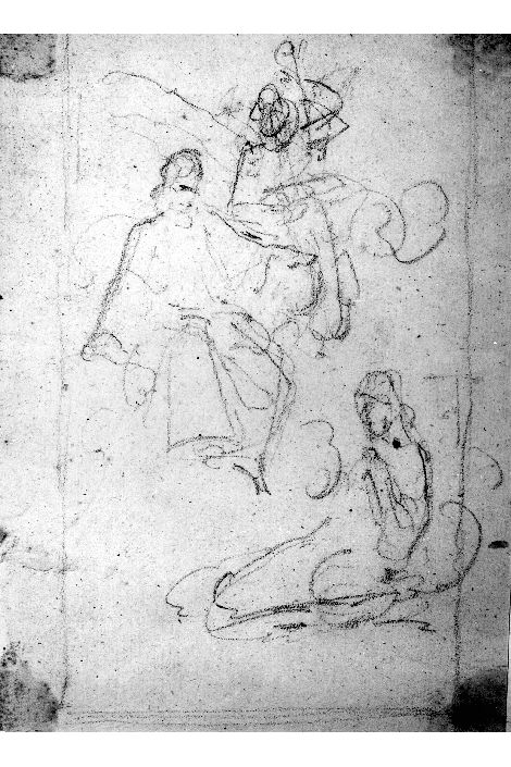 studio di soggetto sacro (disegno preparatorio) di De Napoli Michele (attribuito) (sec. XIX)