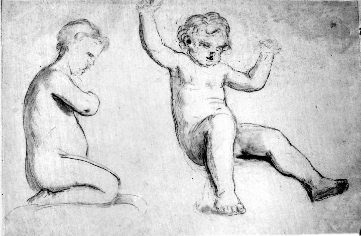 studio di putti (disegno) di De Napoli Michele (attribuito) (sec. XIX)