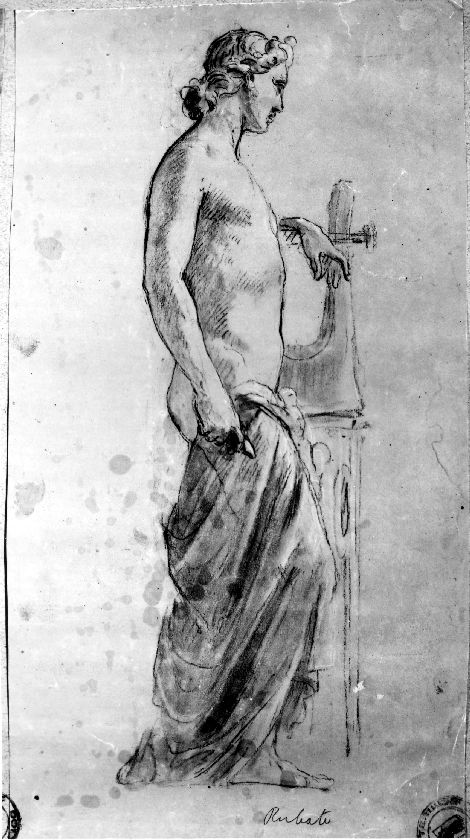 studio di Apollo citaredo (disegno preparatorio) di De Napoli Michele (attribuito) (sec. XIX)