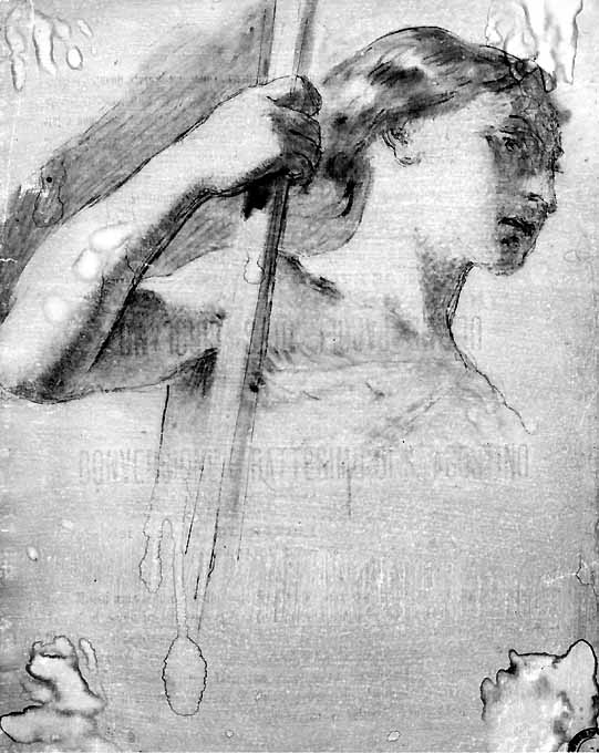 studio di figura femminile (disegno preparatorio) di De Napoli Michele (attribuito) (sec. XIX)