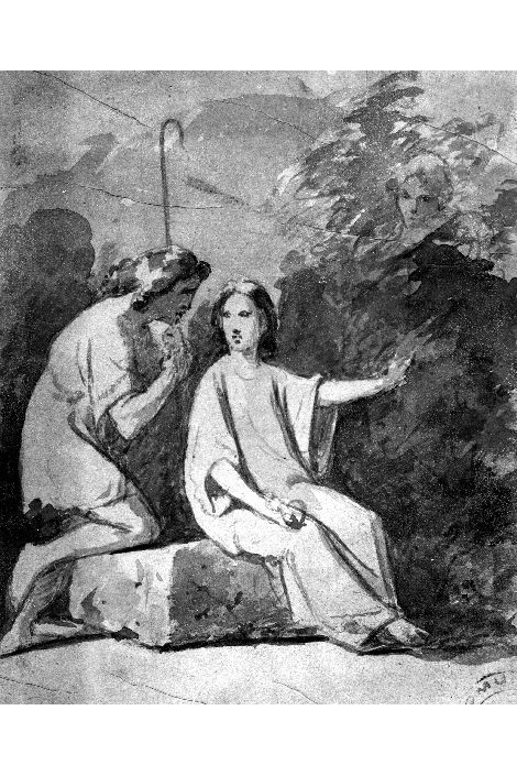 studio di composizione di figure (disegno) di De Napoli Michele (attribuito) (metà sec. XIX)