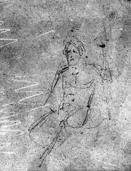 studio di figura maschile (disegno) di De Napoli Michele (attribuito) (sec. XIX)