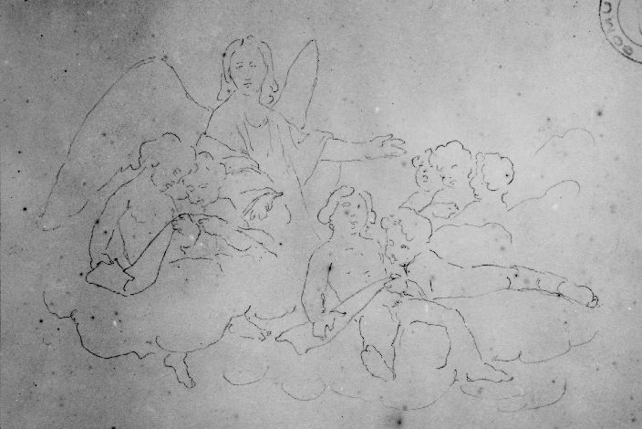 studio di angeli (disegno preparatorio) di De Napoli Michele (attribuito) (sec. XIX)