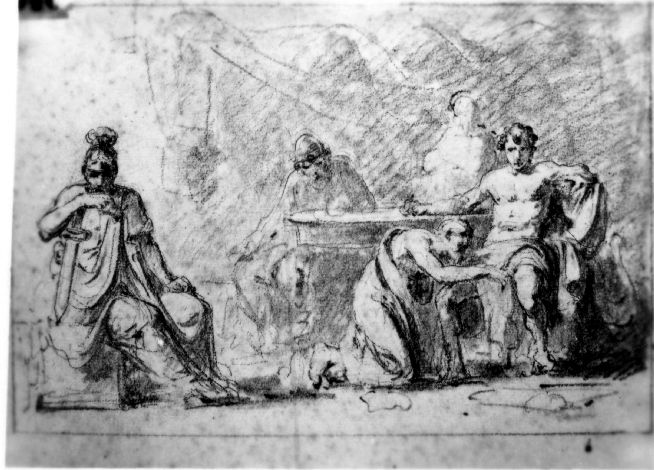 studio di figure (disegno) di De Napoli Michele (attribuito) (sec. XIX)