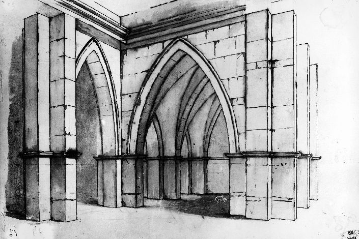 studio di architettura (disegno) di De Napoli Michele (attribuito) (sec. XIX)