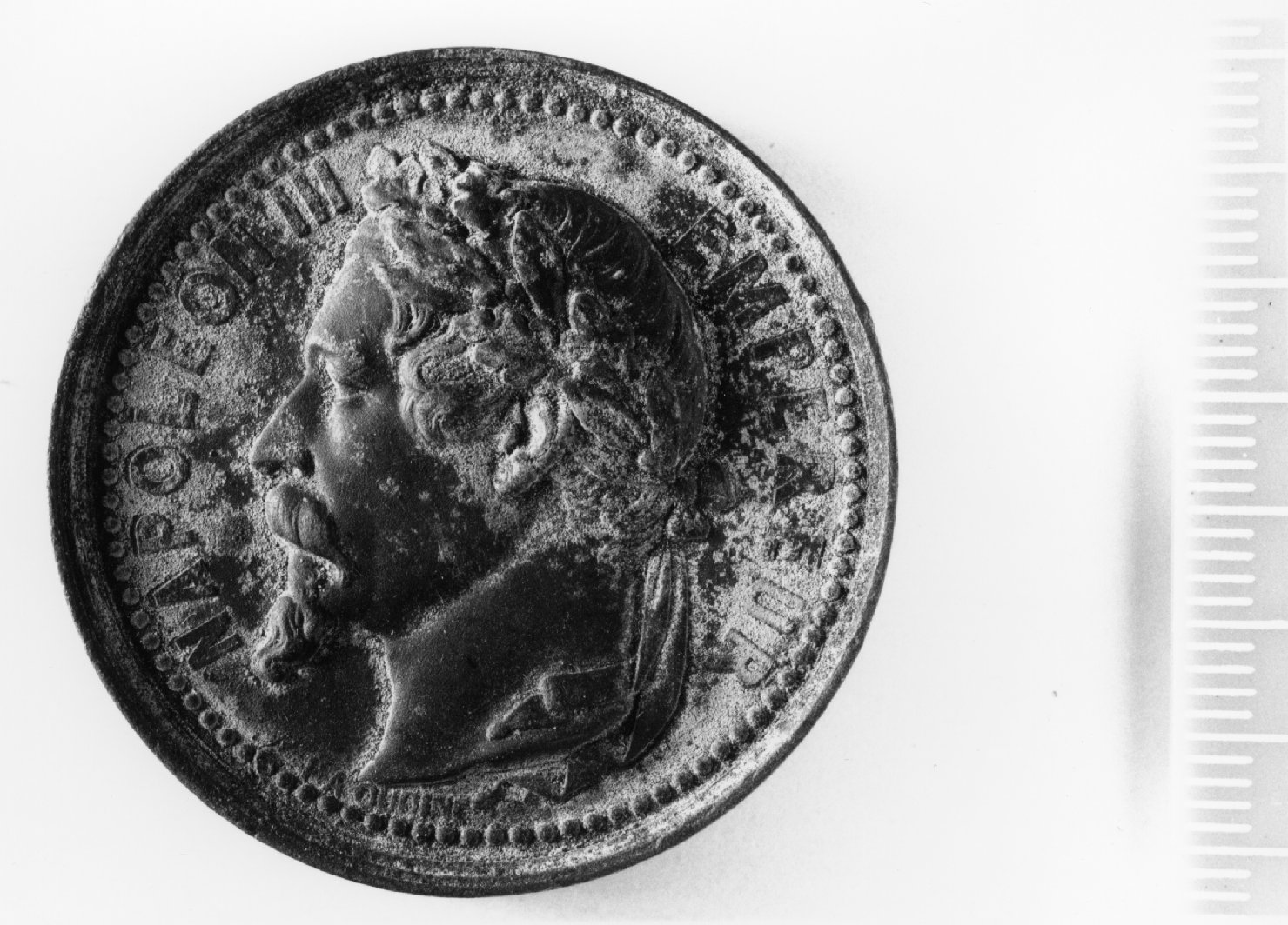 medaglia di Oudine L. A, Caqué Armand Auguste, Barre Albert Désiré (sec. XIX)