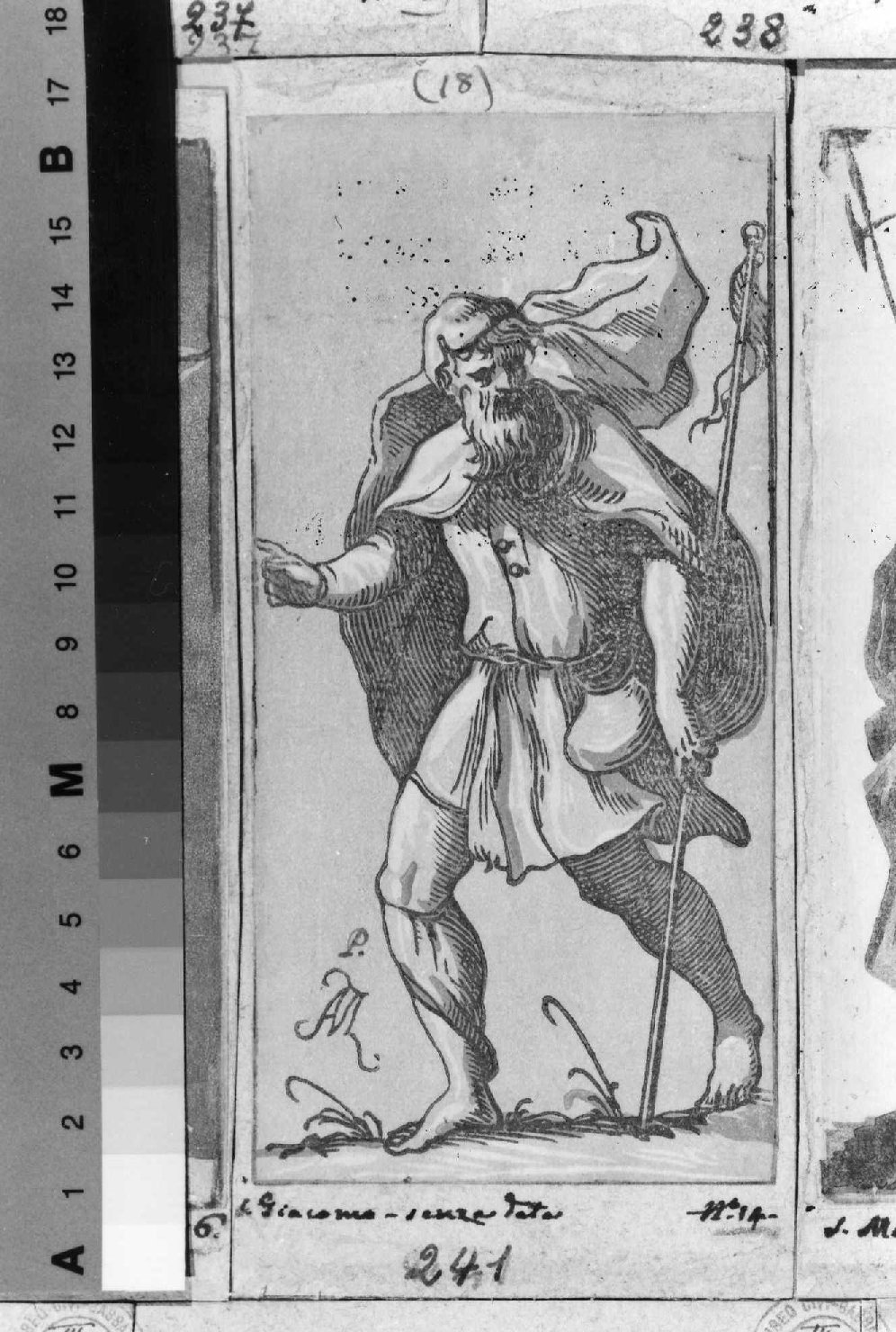 S. Giacomo, San Giacomo (stampa smarginata, serie) di Zanetti conte Anton Maria, Parmigianino (sec. XVIII)