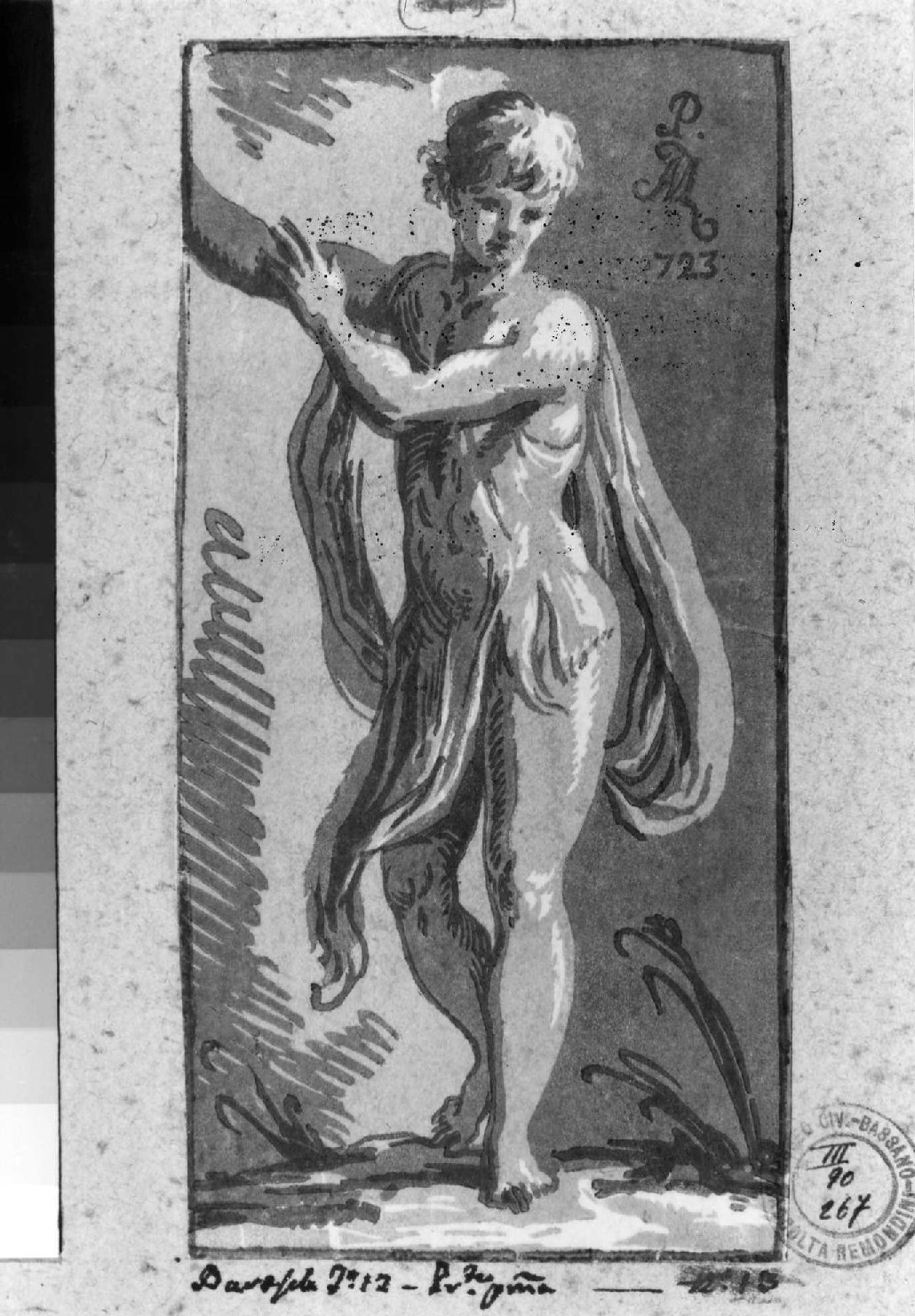 giovane (stampa smarginata, serie) di Zanetti conte Anton Maria, Parmigianino (sec. XVIII)