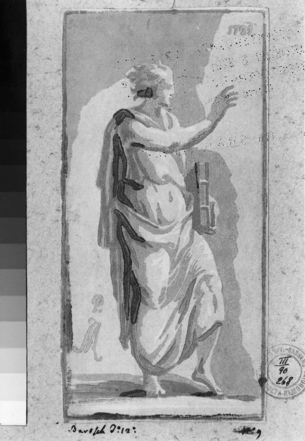 figura maschile (stampa smarginata, serie) di Zanetti conte Anton Maria, Parmigianino (sec. XVIII)