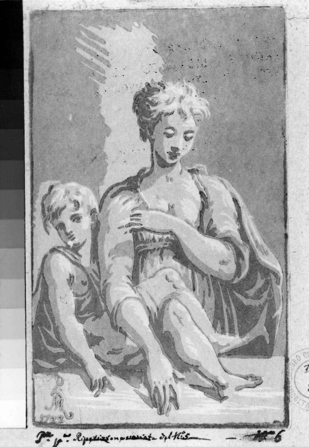 Madonna con Bambino (stampa smarginata, serie) di Parmigianino, Zanetti conte Anton Maria (sec. XVIII)