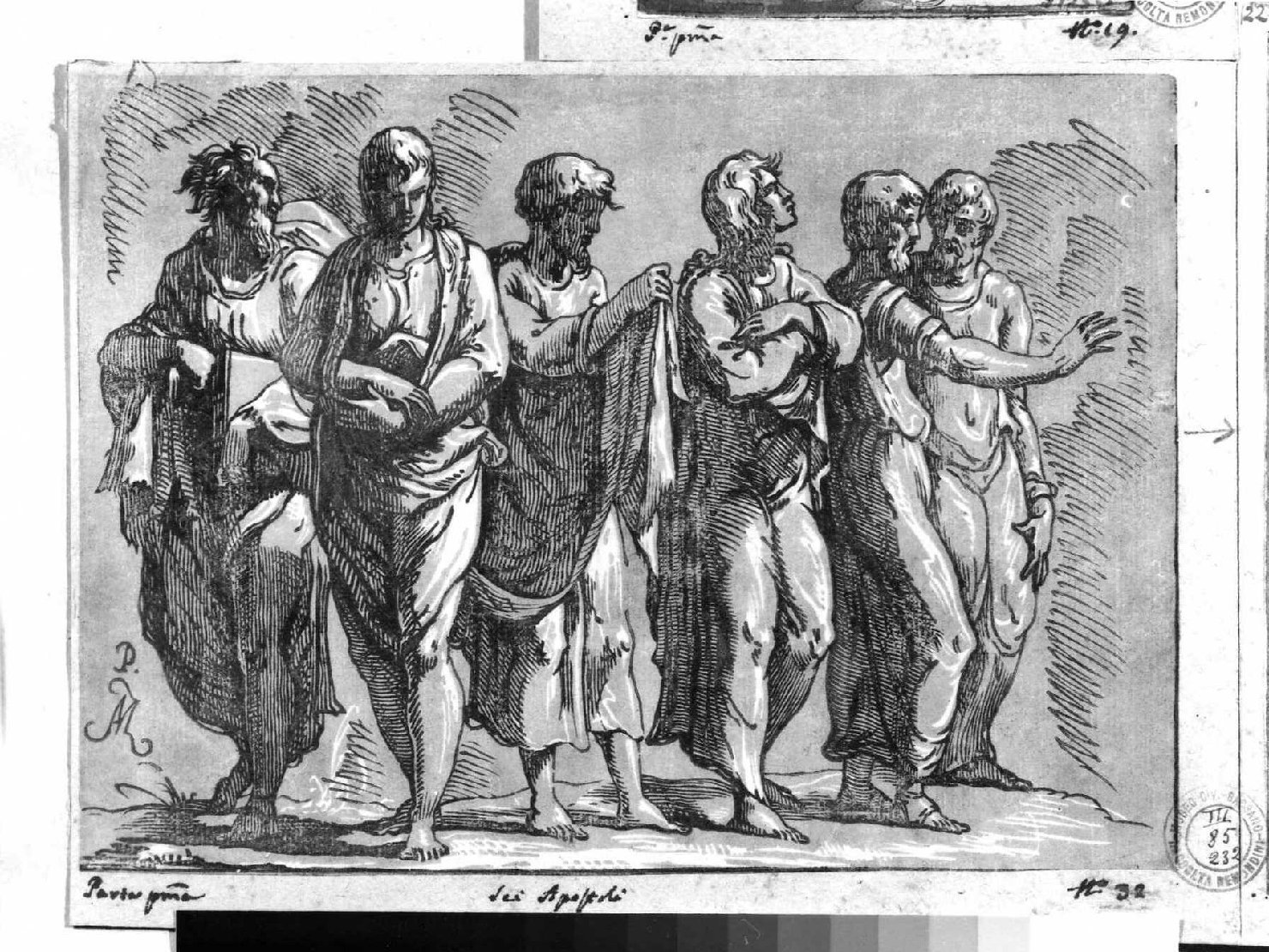 Sei Apostoli, apostoli (stampa smarginata, serie) di Zanetti conte Anton Maria, Parmigianino (sec. XVIII)