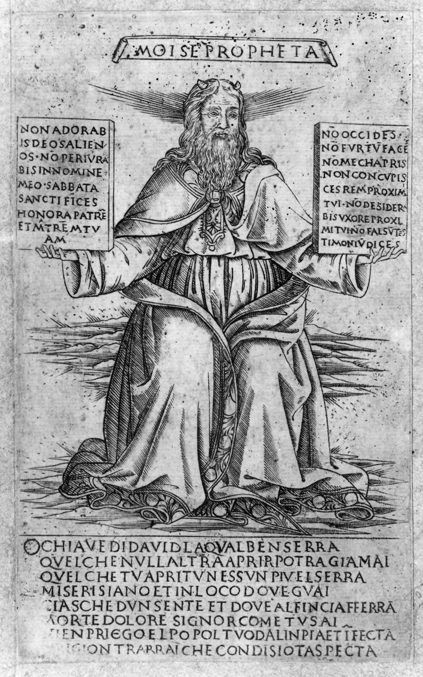 Mosè (stampa smarginata, serie) di Baldini Baccio, Rosselli Francesco di Lorenzo (sec. XV)