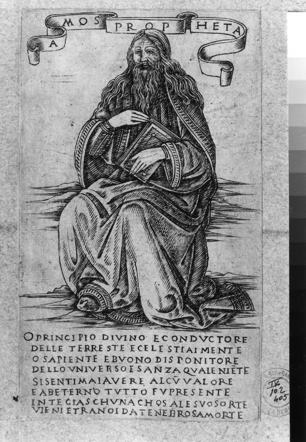 Amos (stampa smarginata, serie) di Baldini Baccio, Rosselli Francesco di Lorenzo (sec. XV)