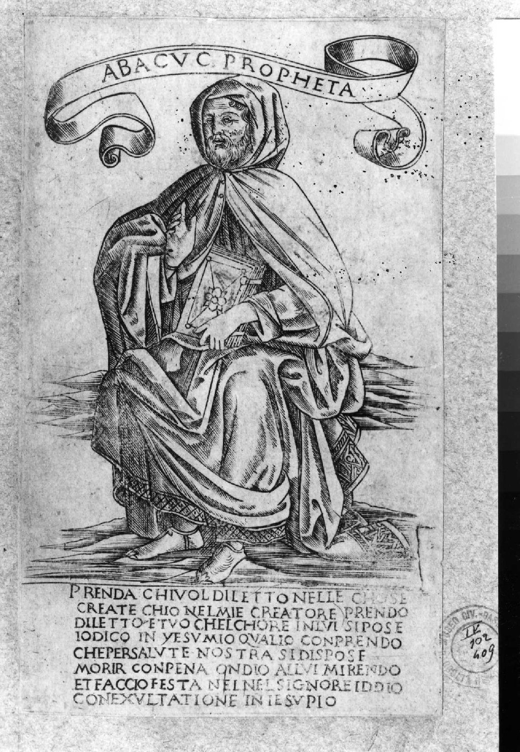 Abacuc (stampa smarginata, serie) di Baldini Baccio, Rosselli Francesco di Lorenzo (sec. XV)