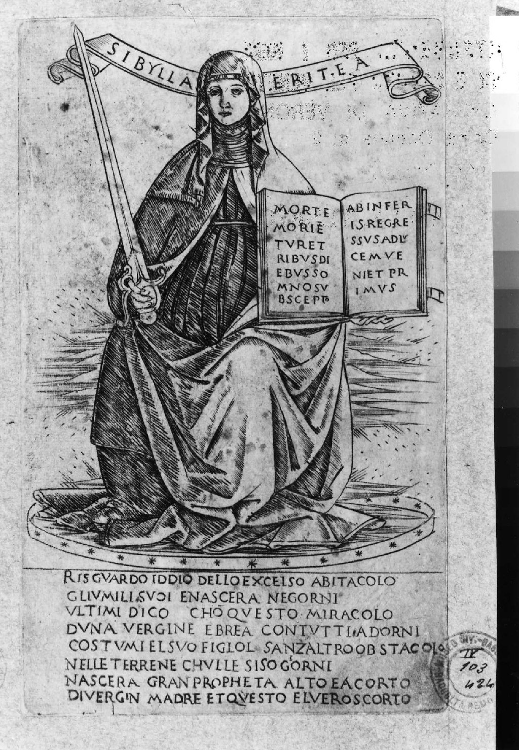 Sibilla Eritrea (stampa smarginata, serie) di Baldini Baccio, Rosselli Francesco di Lorenzo (sec. XV)