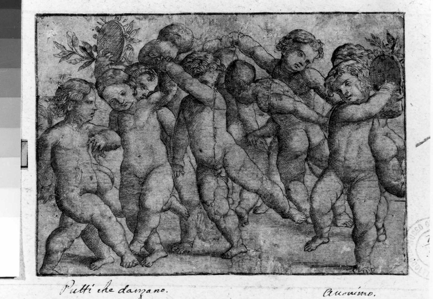 danza di putti (stampa smarginata) di Campagnola Domenico (sec. XVI)