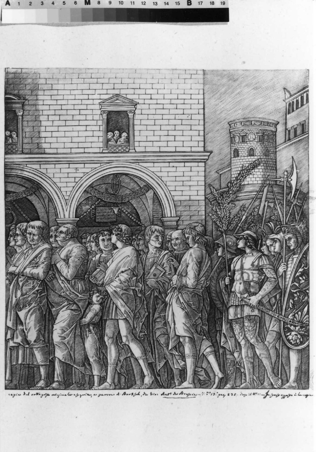 trionfo di Cesare (stampa smarginata) di Giovanni Antonio da Brescia, Mantegna Andrea (sec. XV)